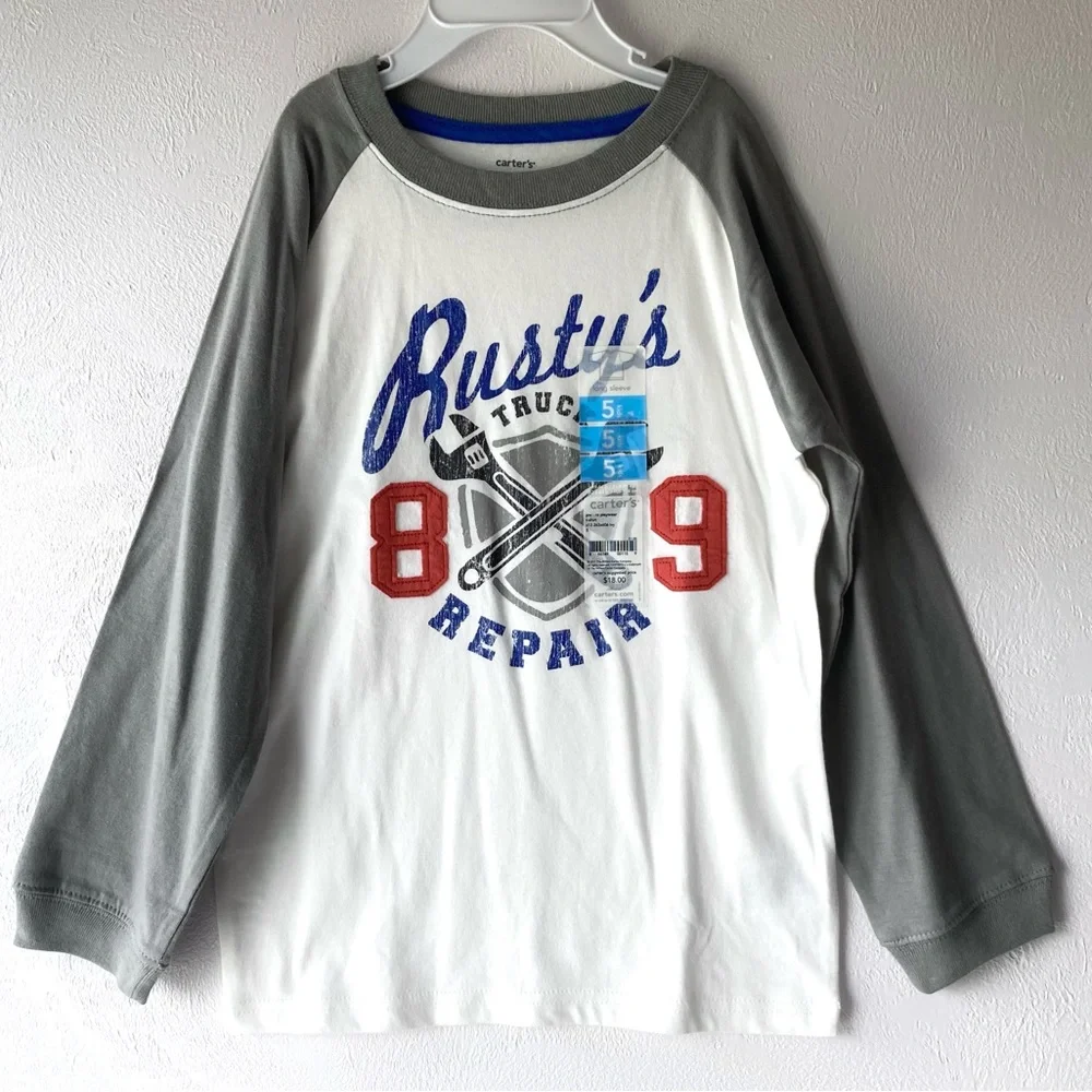 NWT Carter’s Rusty’s Truck Repair Long Sleeve tee Size 5